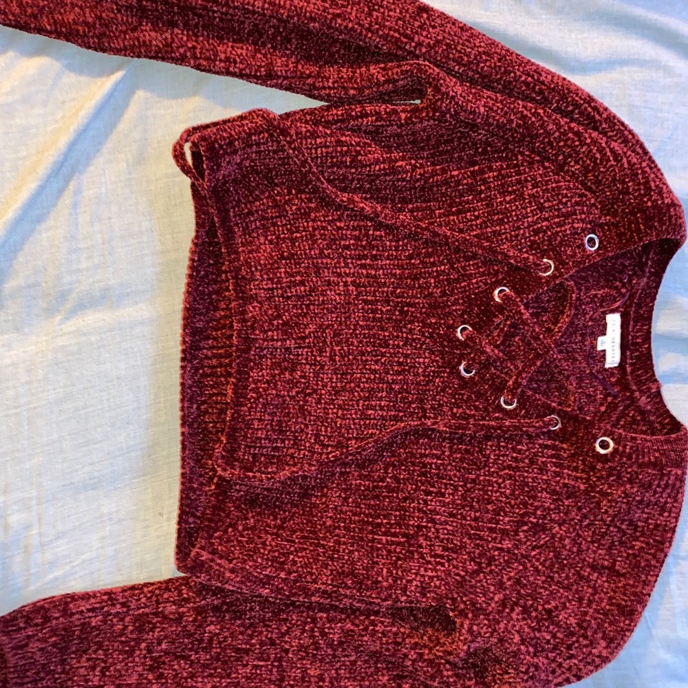 velvet red sweater